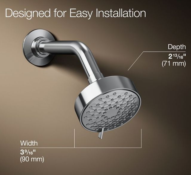 KOHLER® Awaken® G90 Polished Chrome 2.5 GPM 3-Function Showerhead-3