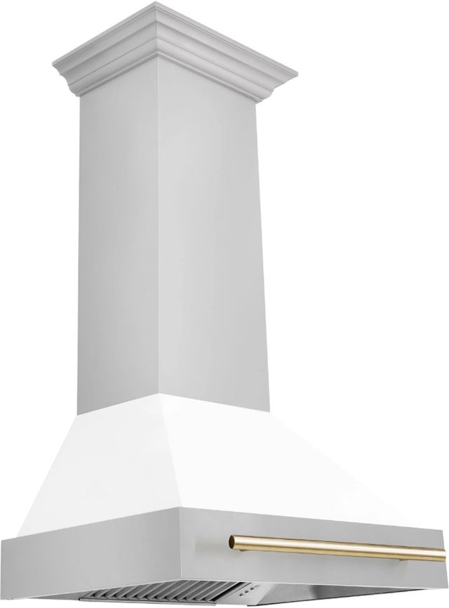 ZLINE Autograph Edition 30" White Matte Wall Mounted Range Hood-2