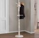 TEI Hardwood Antique White Coat Stand-2
