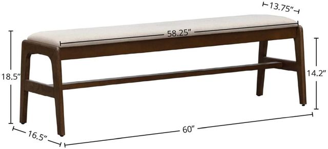 LH Home Remix Upholstered Cream/Brown Bench -1