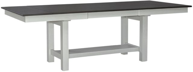 Liberty Furniture Brook Bay 7-Piece Carbon Gray/Textured White Optional Trestle Dining Table Set-1