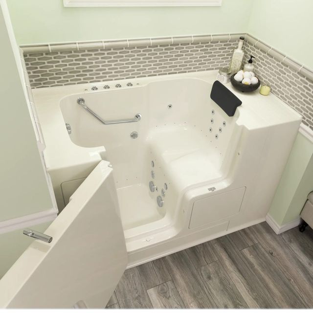 American Standard Gelcoat Premium Series Linen 32" x 52" Walk-In Tub with Combination Air Spa and Whirlpool Systems - Left-Hand Drain-3