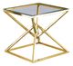 Sagebrook Home Glass Top Side Table with Gold Base-0