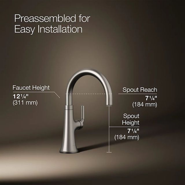 KOHLER® Tone® Vibrant Stainless Single-Handle Bar Sink Faucet-2