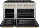 ZLINE Select Autograph Edition 48" Satin Stainless Steel Convection Pro Style Gas Range with Black Matte Door and Champagne Bronze Accents-1