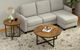 Emerald Home Denton Antique Pine Round Cocktail Table with Steel Gray Base-1
