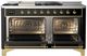 Ilve® Majestic III 60" Glossy Black Pro Style Dual Fuel Natural Gas Range with Griddle and Brass Trim-1