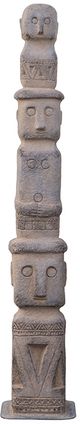 A & B Home Aged Gray 34" Tall Stacked Tribe Decor-1