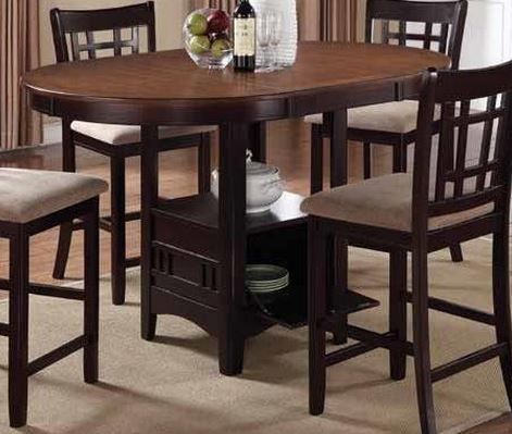 Coaster® Lavon Light Chestnut Counter Height Table with Espresso Base-1