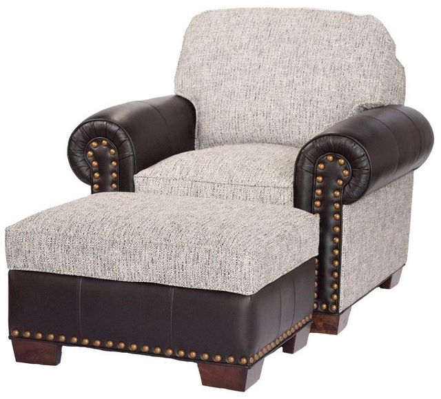 Marshfield Furniture Baldwin (Leather) Black/Light Gray Chair-1