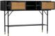 Armen Living Saratoga Black Console Table with Two Brown Door -2