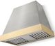 La Cornue CornuFé Euclid 36" Stainless Steel Wall Mounted Range Hood with Polished Brass Trim-0