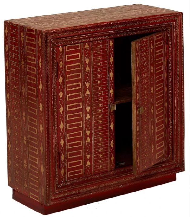 Jaipur Furniture Altan Gold/Red Cabinet-0
