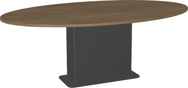 Amisco Customizable Lucarelli 84" Oval Dining Table with 1" Thermo Fused Laminate Top-0