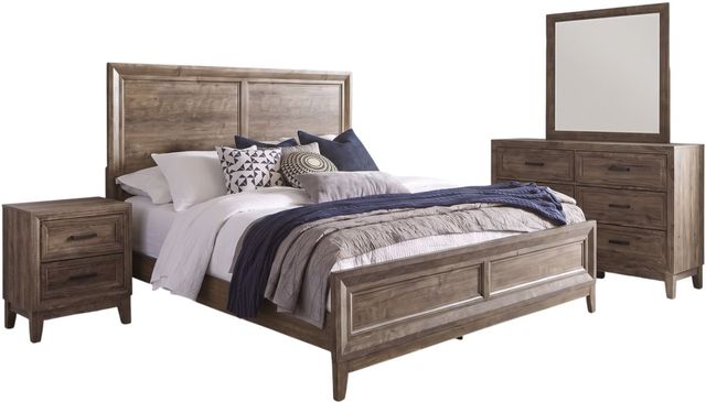 Liberty Furniture Ridgecrest 4-Piece Cobblestone Queen Panel Bedroom Set with Nightstand-0