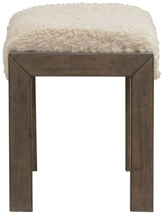 Liberty Furniture Broadmore Cobblestone Brown/White Upholstered Console Stool-3