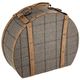 A & B Home Brown/Gray Semi Round Hatbox-0