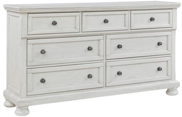 American Wholesale Furniture Richfield 3-Piece Antiqued White Queen Panel Bedroom Set-2