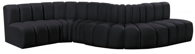 Meridian Furniture Arc 6-Piece Black Velvet Sectional-0
