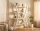 International Furniture Direct Moka White X-Shaped Étagère Bookcase-1