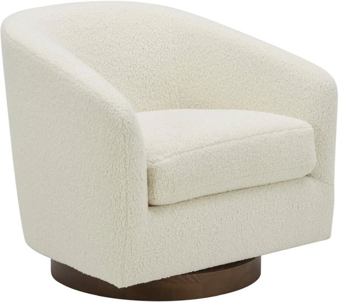 Moe's Home Collection Oscy Shearling White Swivel Chair | iFurnish ...