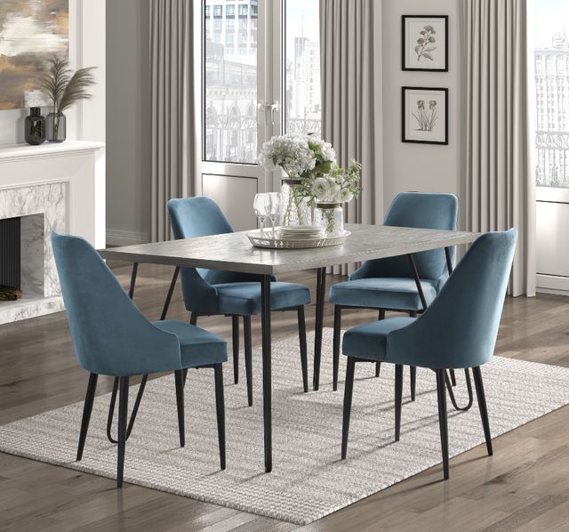 Homelegance® Keene Gray Dining Table with Black Hairpin Metal Legs -1