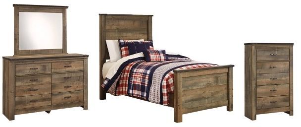 Signature Design by Ashley® Trinell 3-Piece Brown Twin Panel Bed Set-0