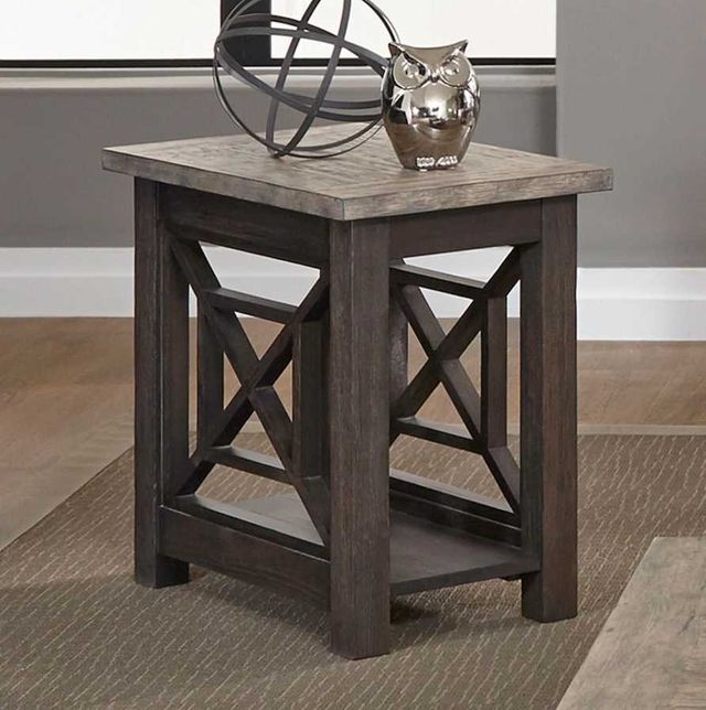Liberty Furniture Heatherbrook Ash Chairside Table with Charcoal Base-1