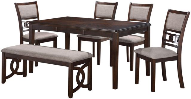 New Classic® Home Furnishings Gia 6-Piece Cherry/Light Brown Dining Table Set-0