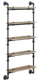 ACME Furniture Brantley Oak/Sandy 5-Tier Black Wall Rack-0