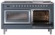 Ilve® Nostalgie II Noblesse 60'' Blue Gray Pro Style Dual Fuel Range with Chrome Trim-4