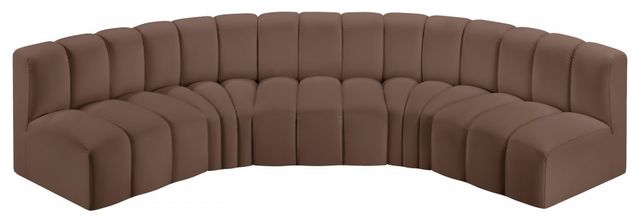 Meridian Furniture Arc 5-Piece Brown Vegan Leather Sectional-1