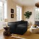 TOV Furniture Tarra 3-Piece Black Fluffy Oversized Left-Arm Facing Sectional and Chaise-1