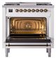 Ilve® Nostalgie II Noblesse 36'' Custom RAL Color Pro Style Dual Fuel Range with Burnished Trim-1