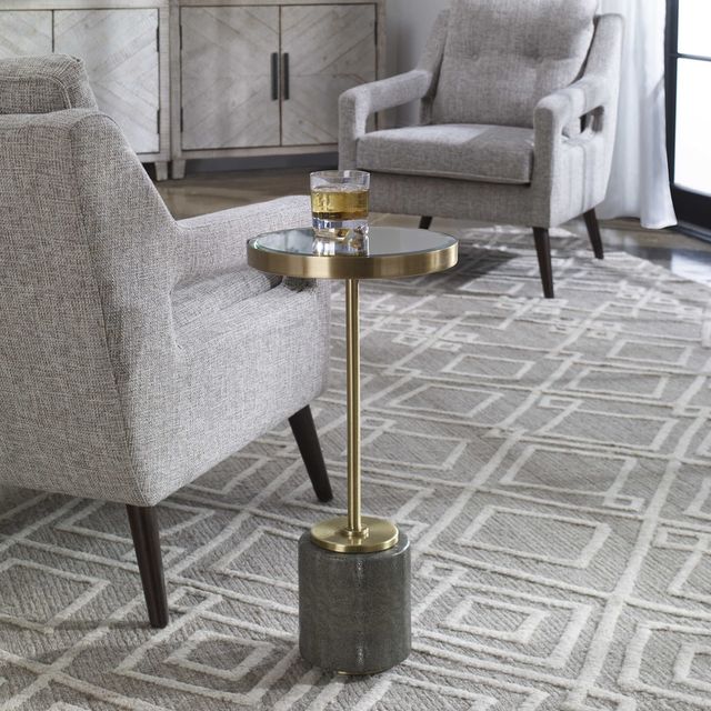 Uttermost® Laurier Glass Top Drink Table with Gray Base-1