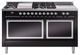 Ilve® Nostalgie II Noblesse 60'' Glossy Black Pro Style Dual Fuel Range with Chrome Trim-0