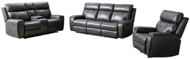 Mazin Furniture Carnegie Grey Manual Reclining Sofa-2