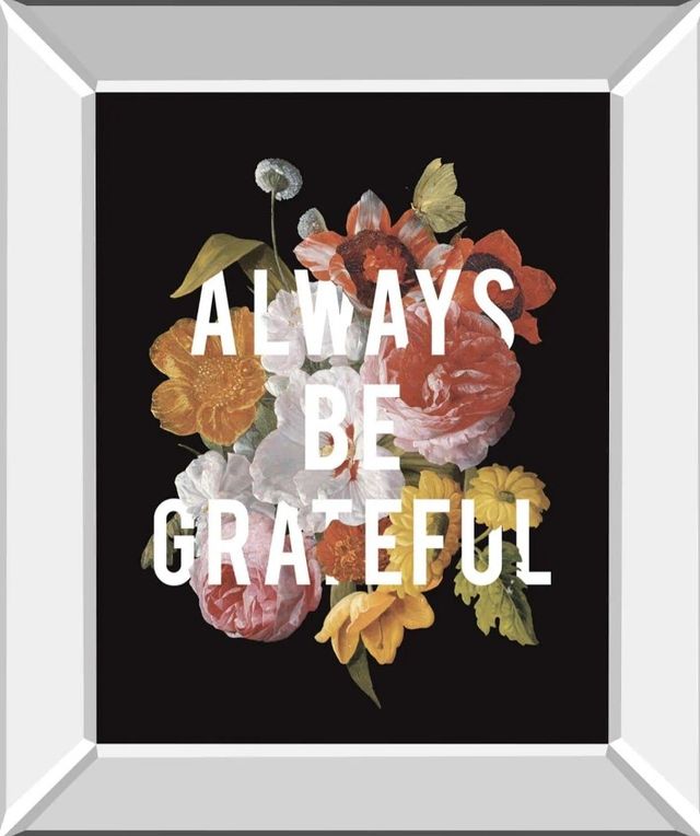 Classy Art Floral Sentiment I Black by Wild Apple Portfolio Mirror Framed Wall Art-0