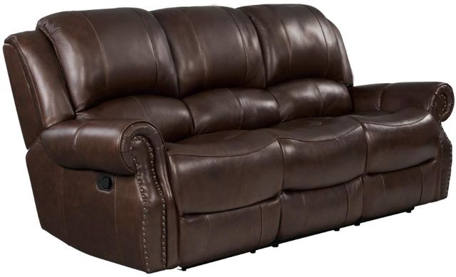 Corinthian Furniture Chocolate 40" Manual Reclining Sofa-0