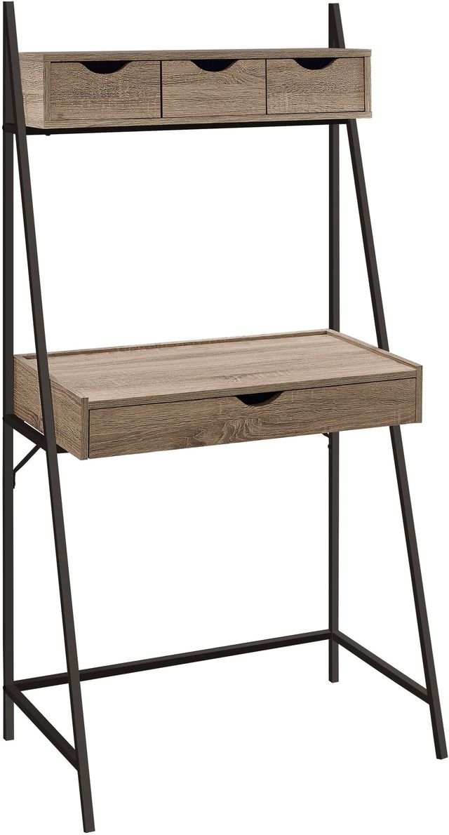 Monarch Specialties Inc. 32"L Dark Taupe and Black Metal Computer Desk-0