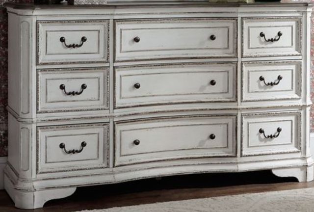 Liberty Furniture Magnolia Manor Antique White Dresser and Mirror-1