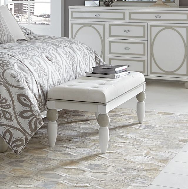 Michael Amini® Sky Tower Cloud White Bench-1