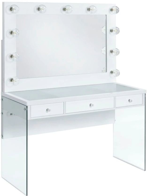 Elements International Jacey White Vanity Table-0