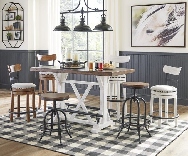 Signature Design by Ashley® Valebeck Brown Counter Height Dining Table with White Base-11