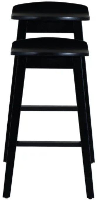 Linon Cappy 2-Piece Black Counter Stool Set-4