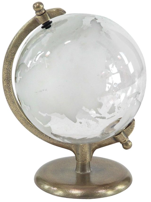 Deco Marche White Earth Globe with Flat Base-0