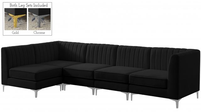 Meridian Furniture Alina Black Velvet Modular Sectional-0
