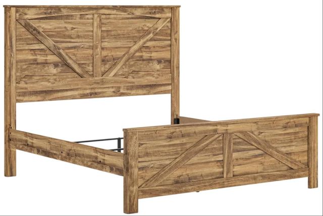 Signature Design by Ashley® Maystonna Brown King Crossbuck Panel Bed-2