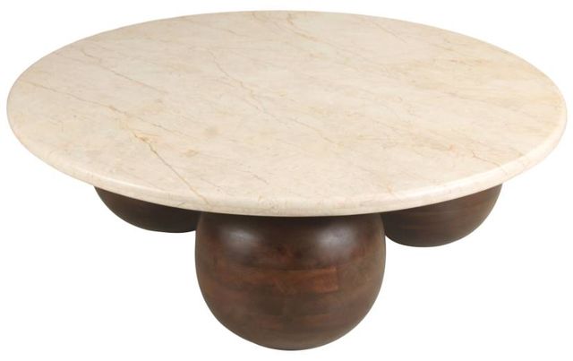 Meridian Furniture Treviso Beige Coffee Table with Walnut Base-2