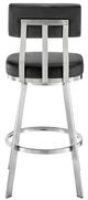 Armen Living Benjamin Black/Brushed Stainless Steel Counter Stool-3
